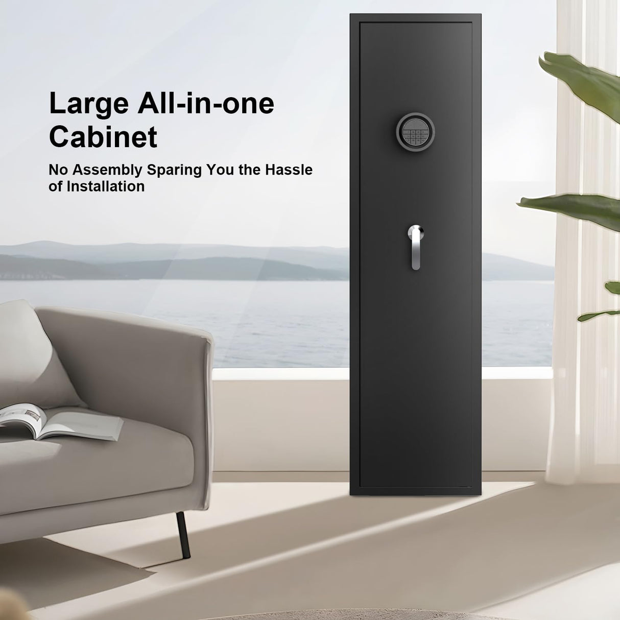 Emasme Gun Safe, Gun Cabinet 6-8 Gun Safe for Rifles and Pistols, Rifle Safe Gun Locker Gun Storage with Adjustable Shelves for Long Gun and Shotgun Rifle Safes for Home (All in one 6-8 Guns Digital) Emasme