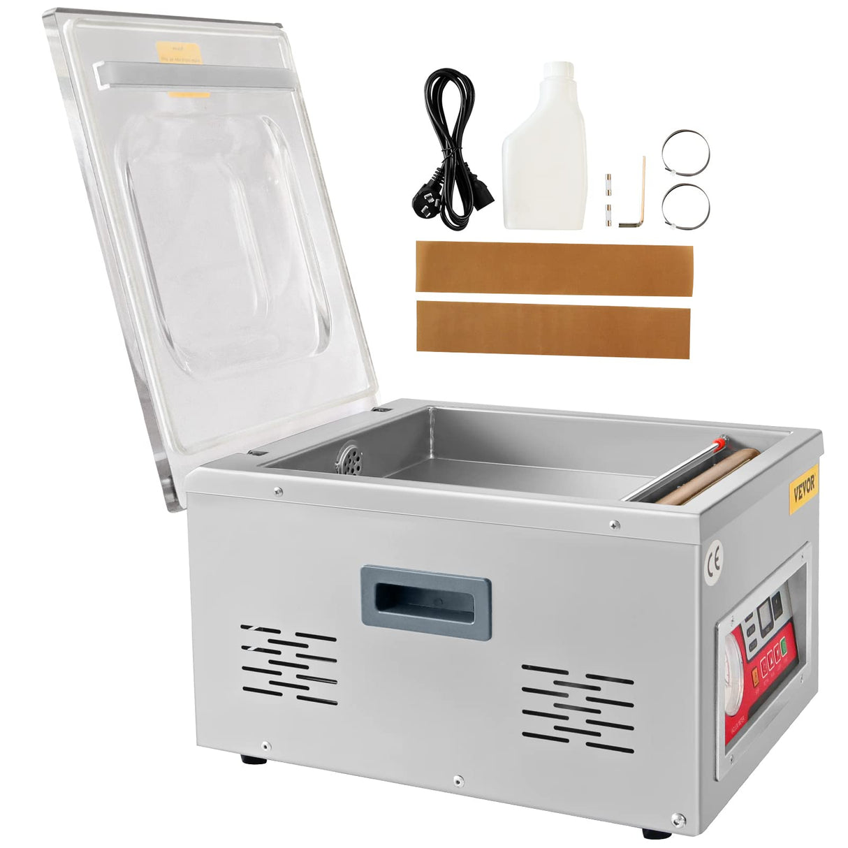 VEVOR Chamber Vacuum Sealer, DZ-260A 6.5 m³/h Pump Rate, Excellent Sealing Effect with Automatic Control, 110V/60Hz Professional Foods Packaging Machine Used for Fresh Meats, Fruit, and Sauces VEVOR