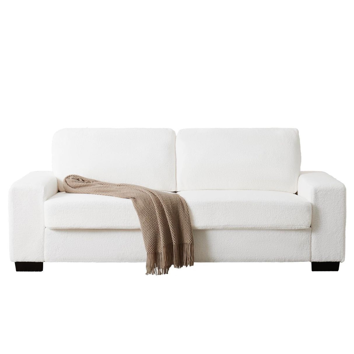 FiveWillowise 79" Loveseat Sofa for Living Room, Modern Comfy Couch with Charging Ports and Solid Wood Legs, Small Couch Sofa for Small Space,Apartment,Bedroom,Livingroom,White FiveWillowise