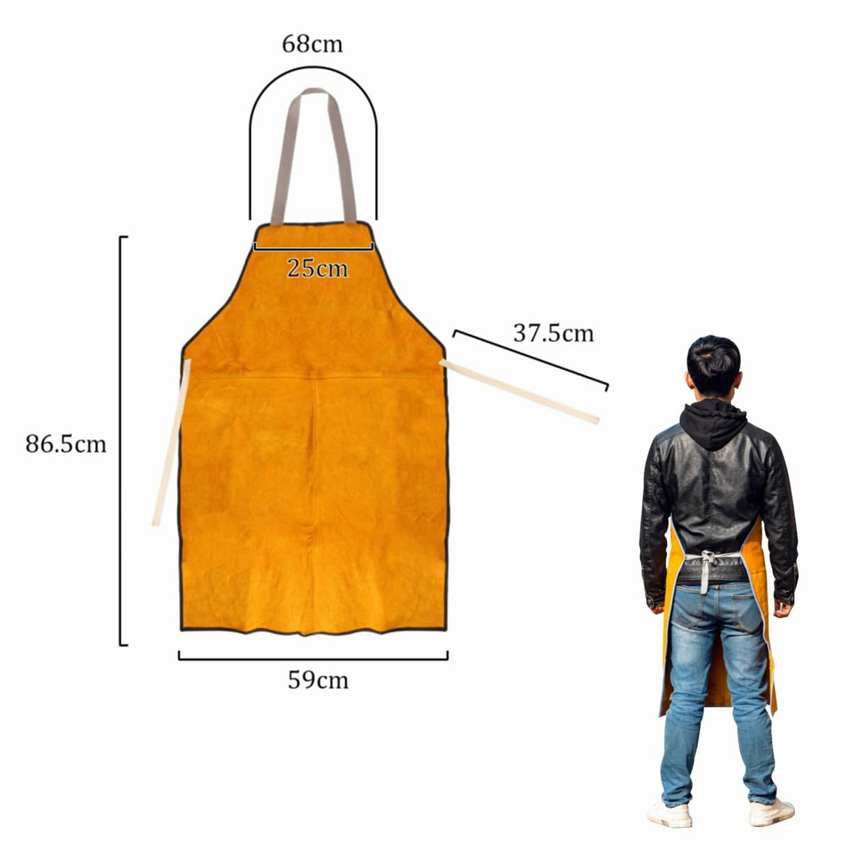 Ibluelover Cowhide Leather Welding Apron Heat&Flame-Resistant Work Apron Wear Resistant Protection Pinafore Safe Workwear Ibluelover