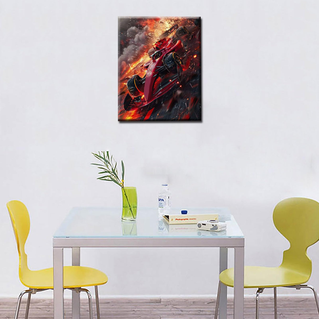 Aihonmin Flying Racing Car Paint by Number Races DIY Acrylic Painting Paint by Number Kit for Kids Adults Beginner Dramatic Style DIY Painting by Numbers Painting Arts for Boys 16x20In (Frameless) Aihonmin