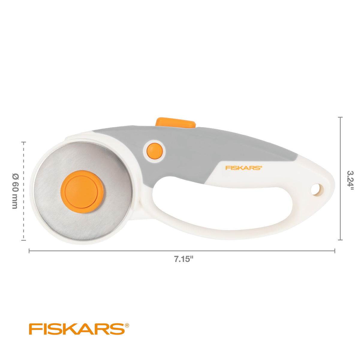Fiskars 60mm Titanium Blade Loop Rotary Cutter, Softgrip For Fabric, Felt, Vinyl and Crafts Fiskars