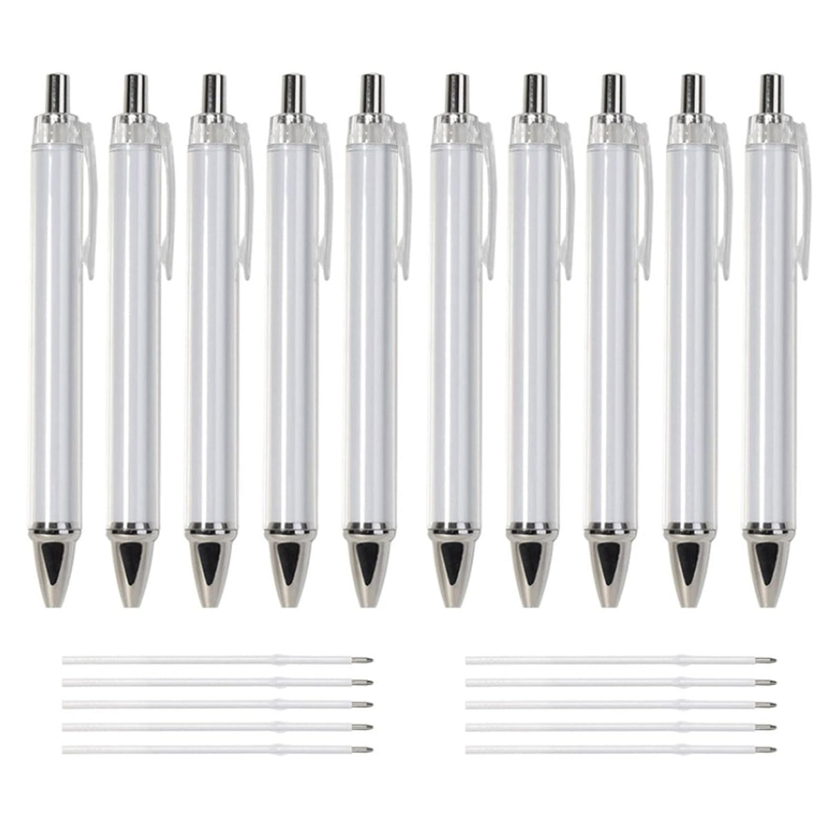 10Pcs Retractable Ballpoint Pen for Heat Transfer Ergonomic Ballpoint Pen Sublimation Pen for Full Printing Pen Acinkeety