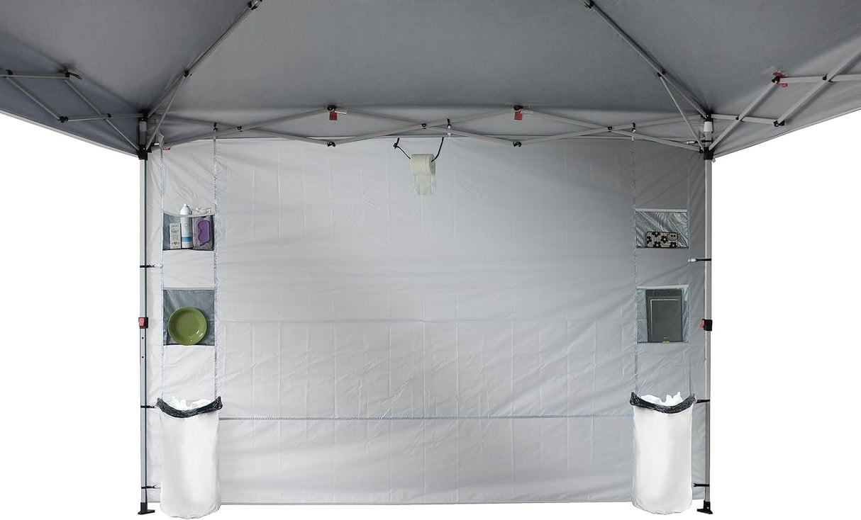 CROWN SHADES Canopy Tent 10x10 Pop Up Canopy Outdoor Shade with Pockets Sidewall, Easy Up Sun Shelter with One Person Set Up Center Lock, Portable Instant Camping Beach Canopy Tents, Grid Grey CROWN SHADES