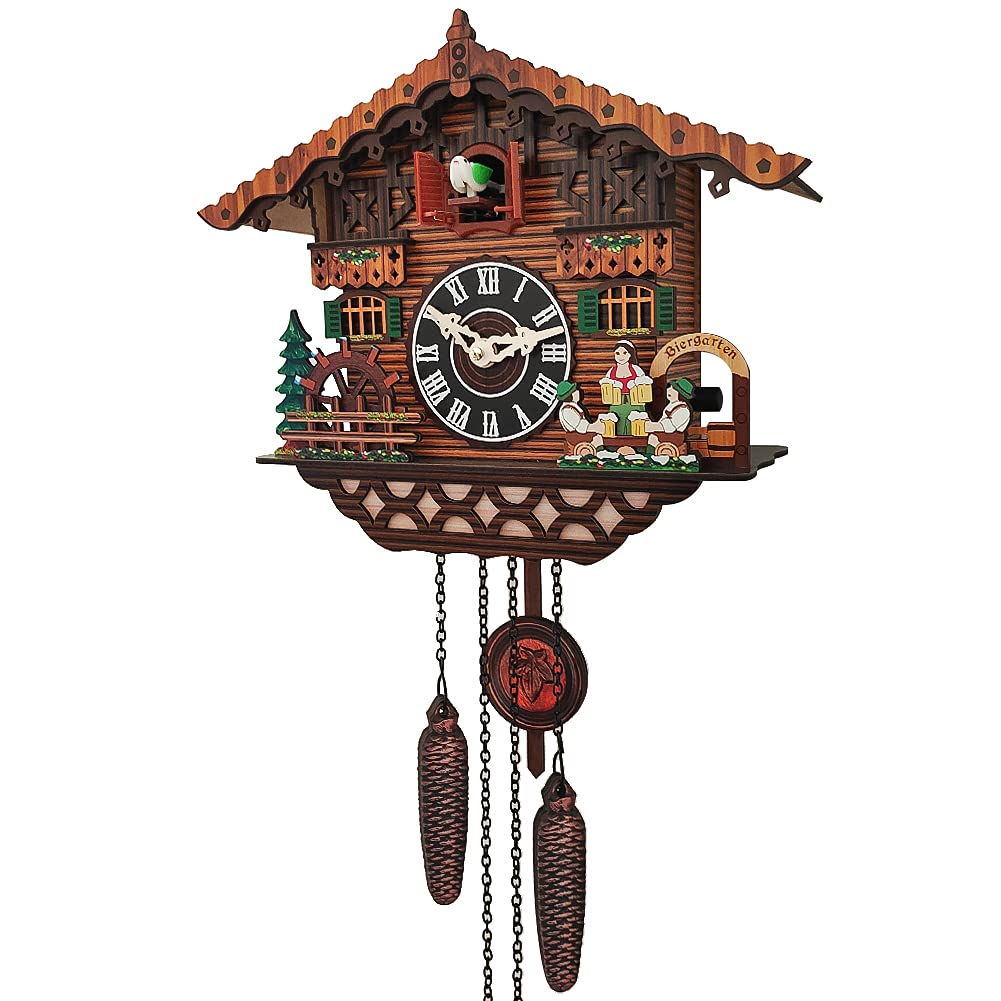 JOONIEHOUSE Traditional Black Forest Cuckoo Clock, Newly Wood Coo Coo Clock Decorative Wall Clock with Pendulum and Chiming Function - Perfect Wall Clocks for Home Livingroom Decor JOONIEHOUSE