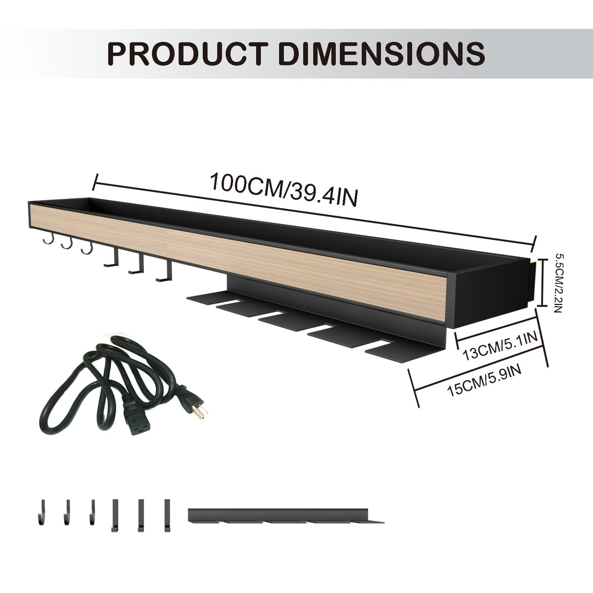 Floating Display Shelf with LED Light, 39 Inch Wall Mounted Wine Rack, Bar Unit Floating Shelves with 4 Wine Glass Holder, Light-Emitting Storage Display Stand for Entrance Kitchen Dining Room SLVUAFRN