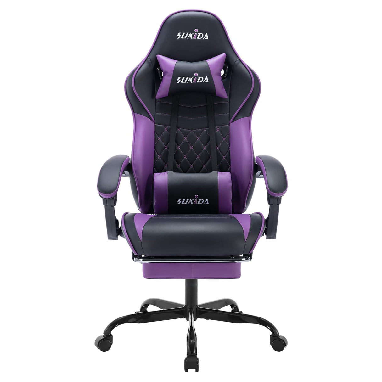 Ergonomic Video Gamer Chairs Gaming Computer Chairs Gamer Chairs for Adults Massage Lumbar Support Swivel Height Adjustable Headrest Backrest SUKIDA