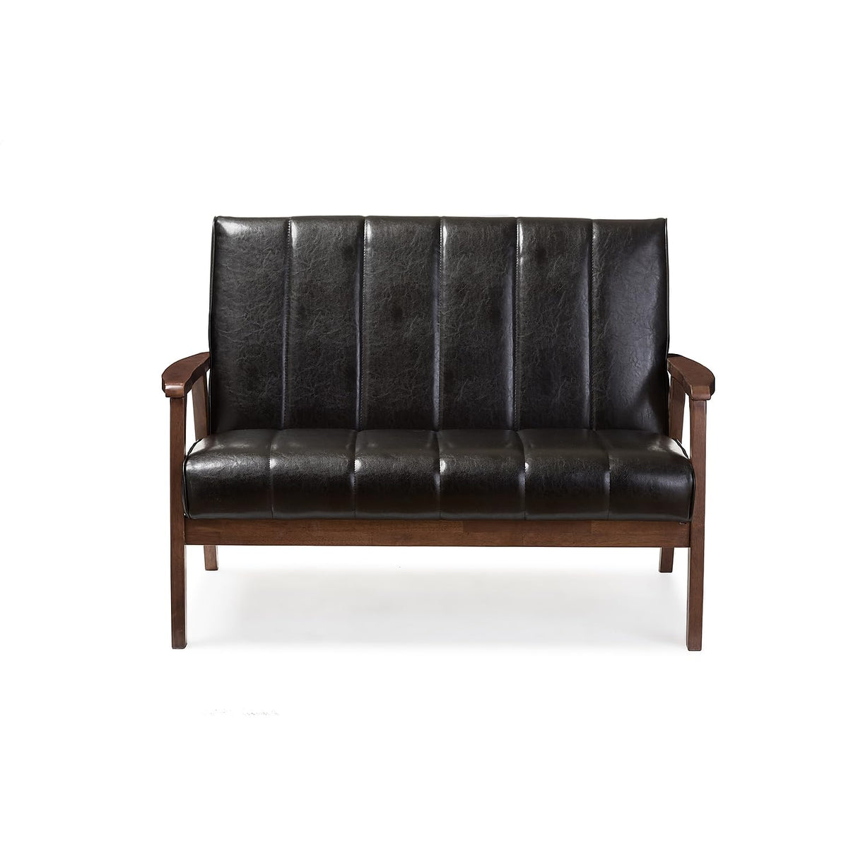 Baxton Studio BBT8011A2-Black Loveseat Love Seats, 29.45LX44.66WX31.59H, Black Baxton Studio