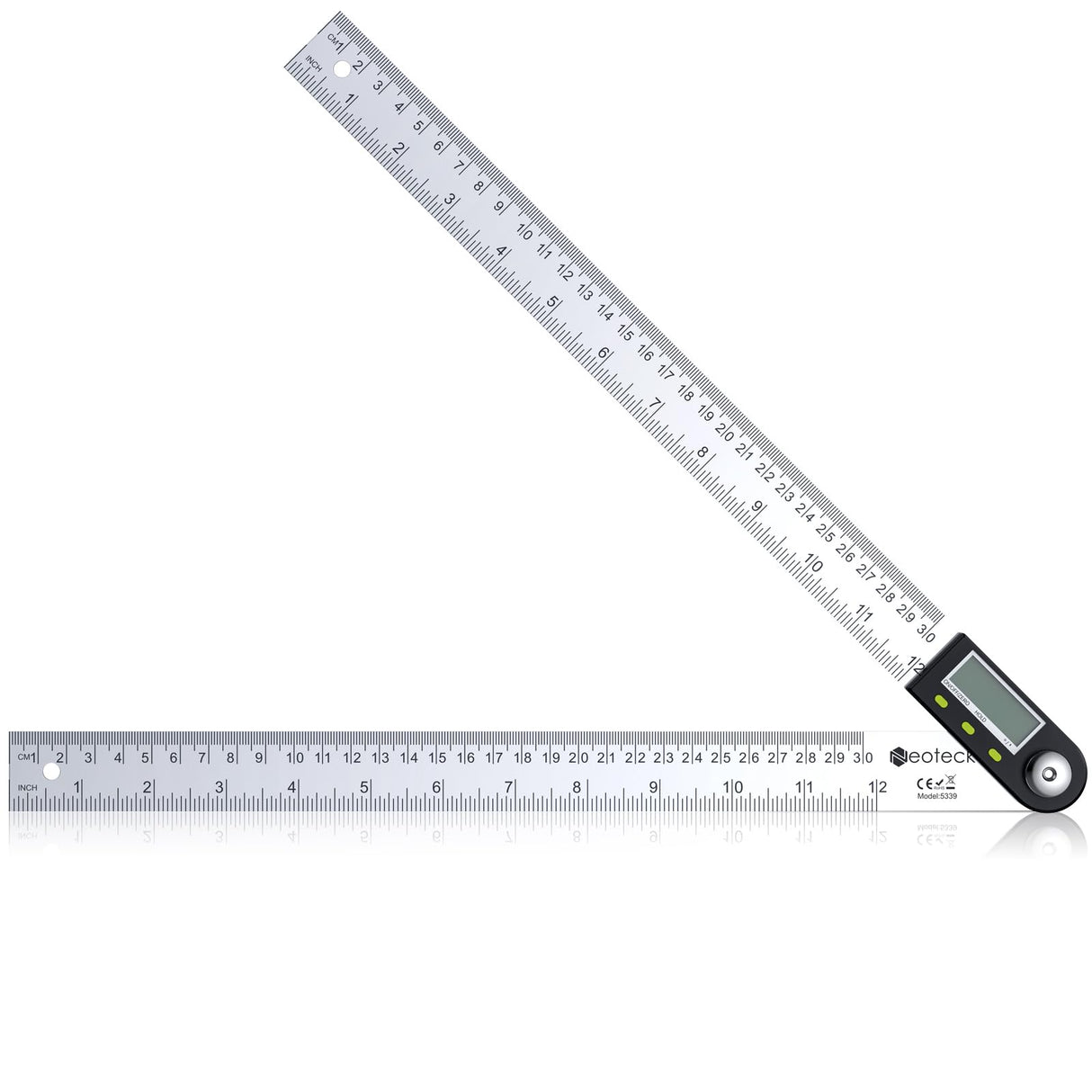 Neoteck 12 inch/30cm Stainless Steel Digital Angle Finder Protractor Ruler with Data Holding Function for Woodworking Construction Repairing Neoteck