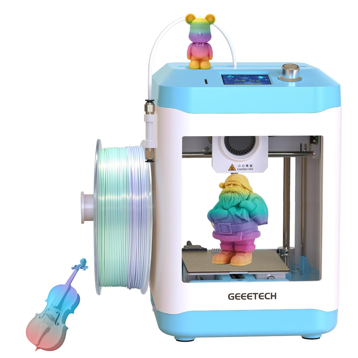 3D Printer for Kids and Beginners,Geeetech Mini 3D Printers with Auto Leveling,High Speed and Fully Open Source,Fully Assembled Direct Drive Extruder,for Home and School,Print Area 3.94×4.33×3.94 in GIANTARM