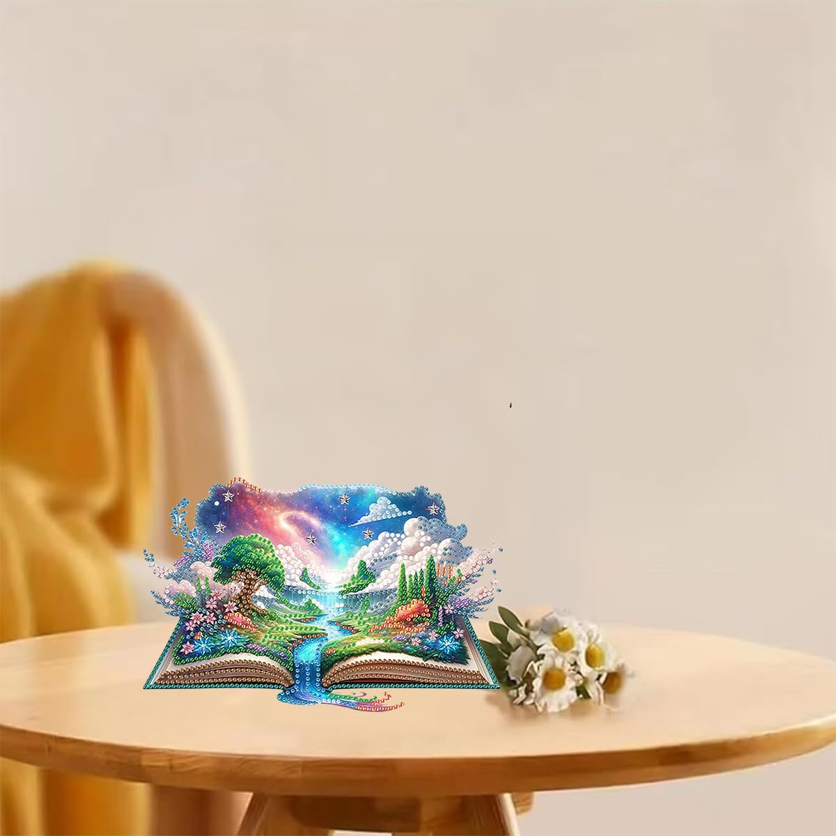 DIY Diamond Desktop Decoration Waterfall Magic Book, Crystal Diamond Art Painting Desktop Decorations Single Side, Diamond Decoration Suitable For Adult Beginners Home Office Decoration Crafts Gifts hospitian