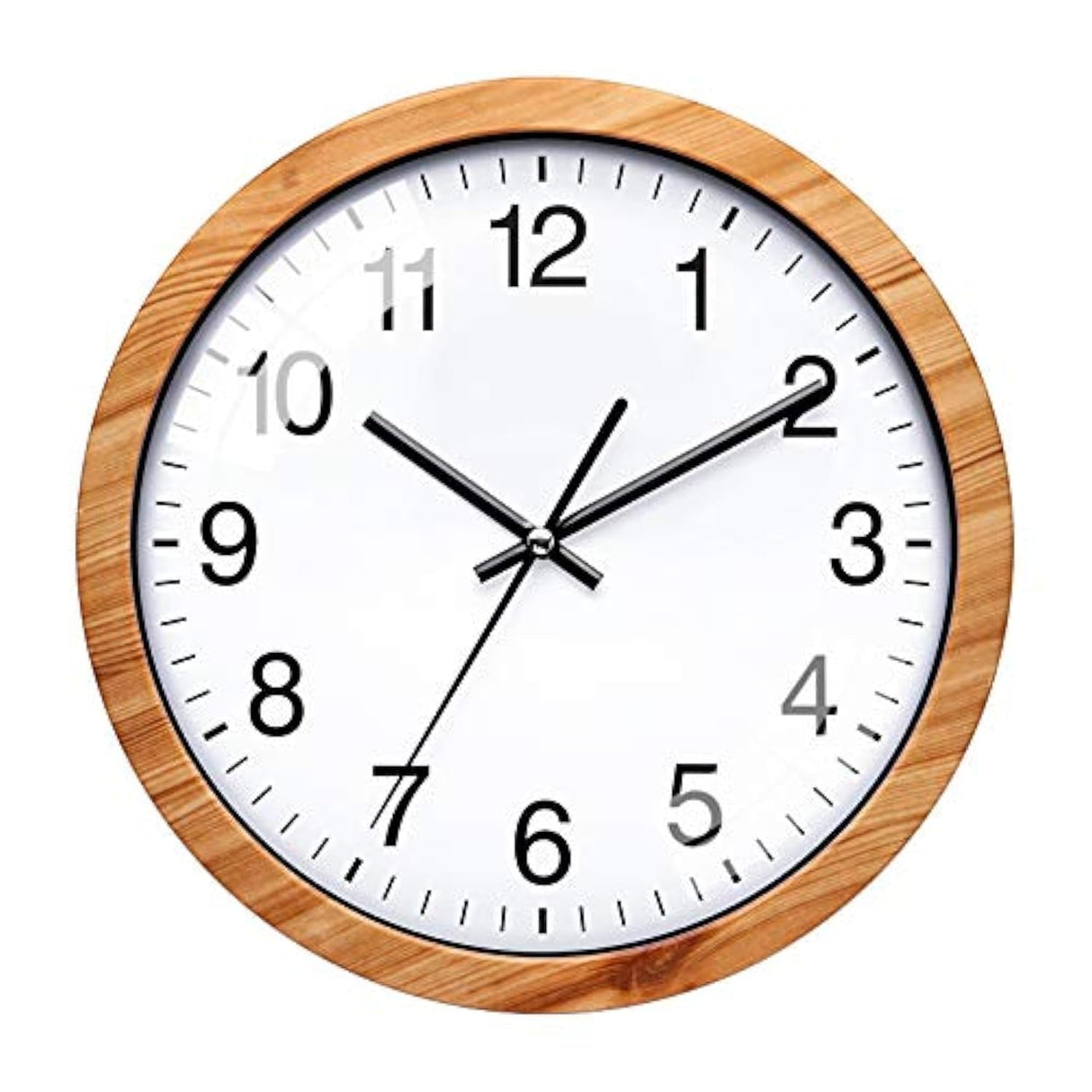 NUOVO 10 Inch Wooden Round Wall Clock Silent & Non-Ticking Retro Wall Clock Operated for Living Room Bedroom Kitchen(26 cm/ 10") NUOVO