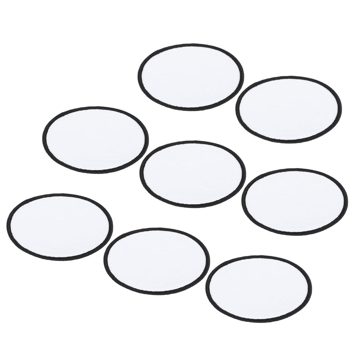 MECCANIXITY 8pcs Sublimation Patch Blank, 6cm/2.36" Fabric Iron-on Blank Heat Transfer Repair Patch for DIY Crafts Caps Clothes Shoes Bags Uniforms, White MECCANIXITY