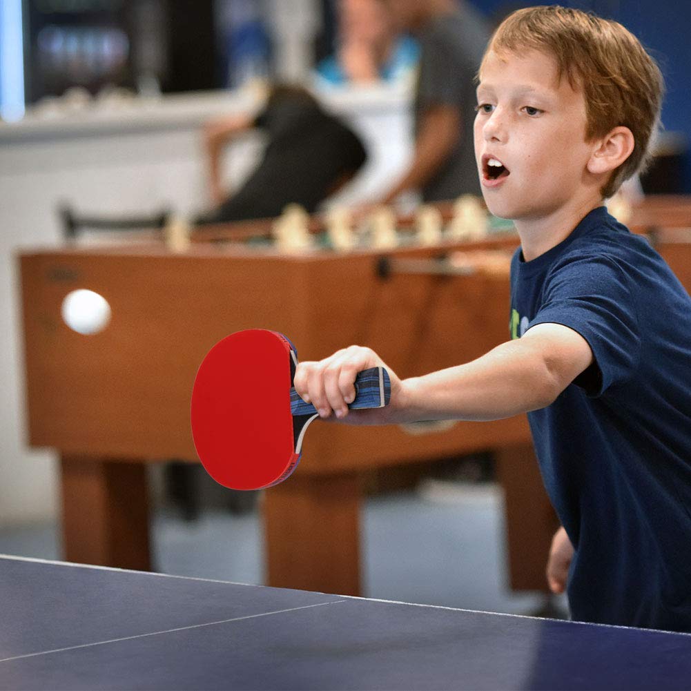 Glymnis Ping Pong Paddles Set of 4 Table Tennis Rackets with 8 Balls, Storage Case for Indoor Outdoor Table Tennis Paddle Game Accessories Glymnis