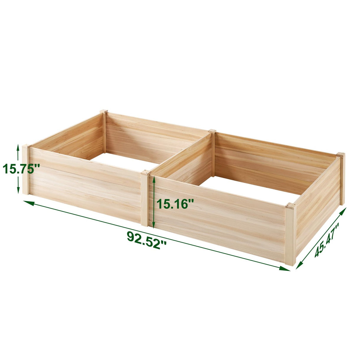 SPECRAFT 8x4 Ft Wood Raised Garden Bed, Durable 15 Inch Depth Planter Box for Vegetables, Herbs, and Flowers, Ideal for Outdoor Gardening with Open Base SPECRAFT