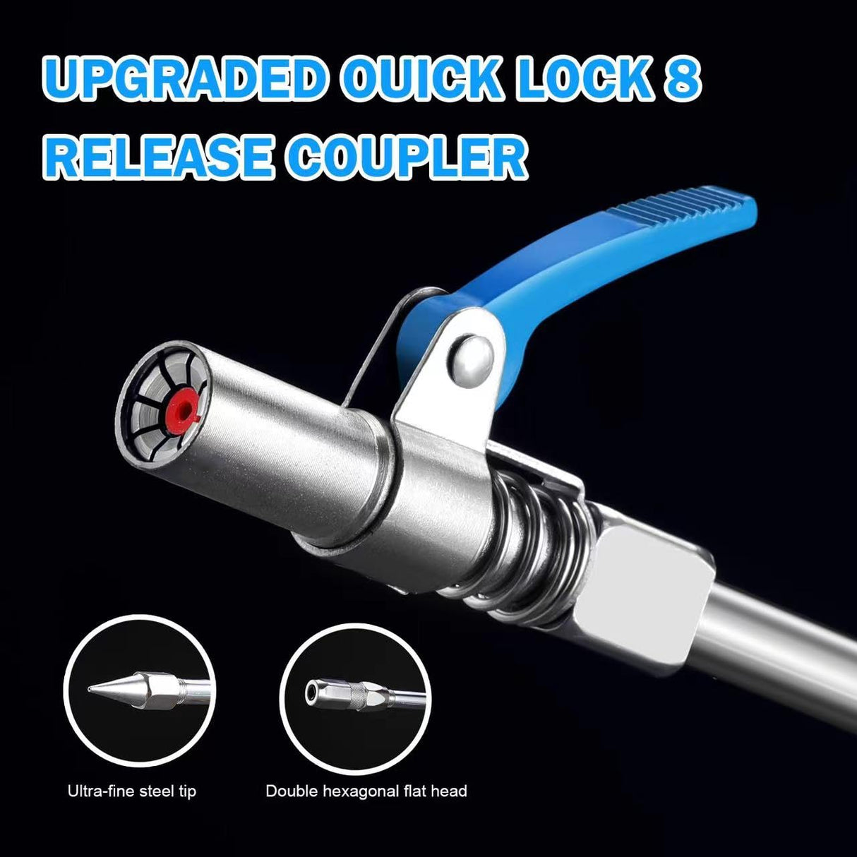 21V Electric Grease Gun with Battery*2, 12000 PSI Cordless Grease Gun Kit with Case & Accessories (Charger, Coupler Locks, tip, Hose, Cartridge Tube) Towiac