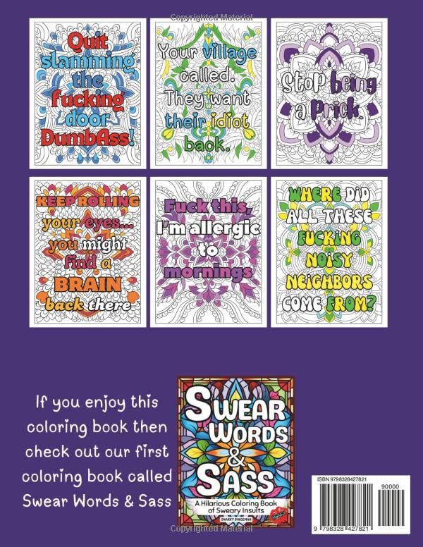 Swear Word: Coloring Book With a Dash of Sarcasm WoodArtSupply