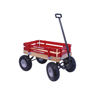 Berlin Big-Foot Kid's Wagon by AmishToyBox.com - Perfect Wagon for Children and Toddlers - Amish Made in Ohio, USA - 10" No-Flat Tires (Red)
