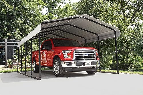 ARROW 12' x 20' x 7' 29-Gauge Carport with Galvanized Steel Roof Panels ARROW