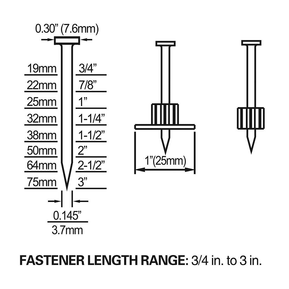 Freeman PSSCP Pneumatic 3" Single Pin Concrete Nailer with Case Freeman
