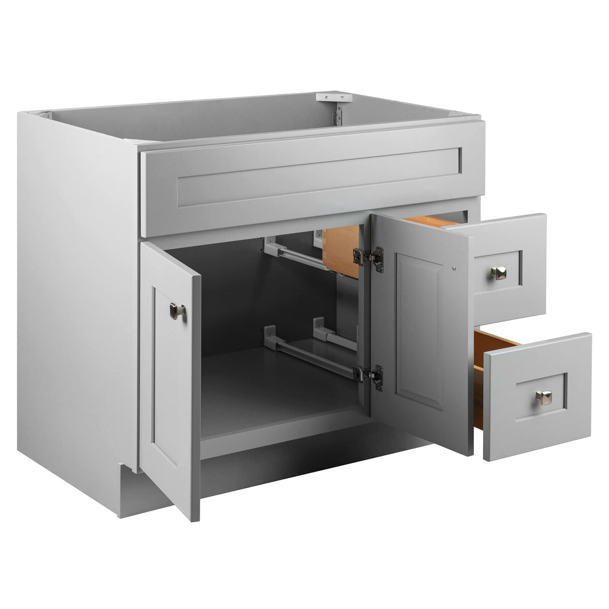 Design House 587097 Bath Unassembled Modern 2-Door 2-Drawer Bathroom Shaker Vanity Cabinet Only, 36 x 21,Grey Design House