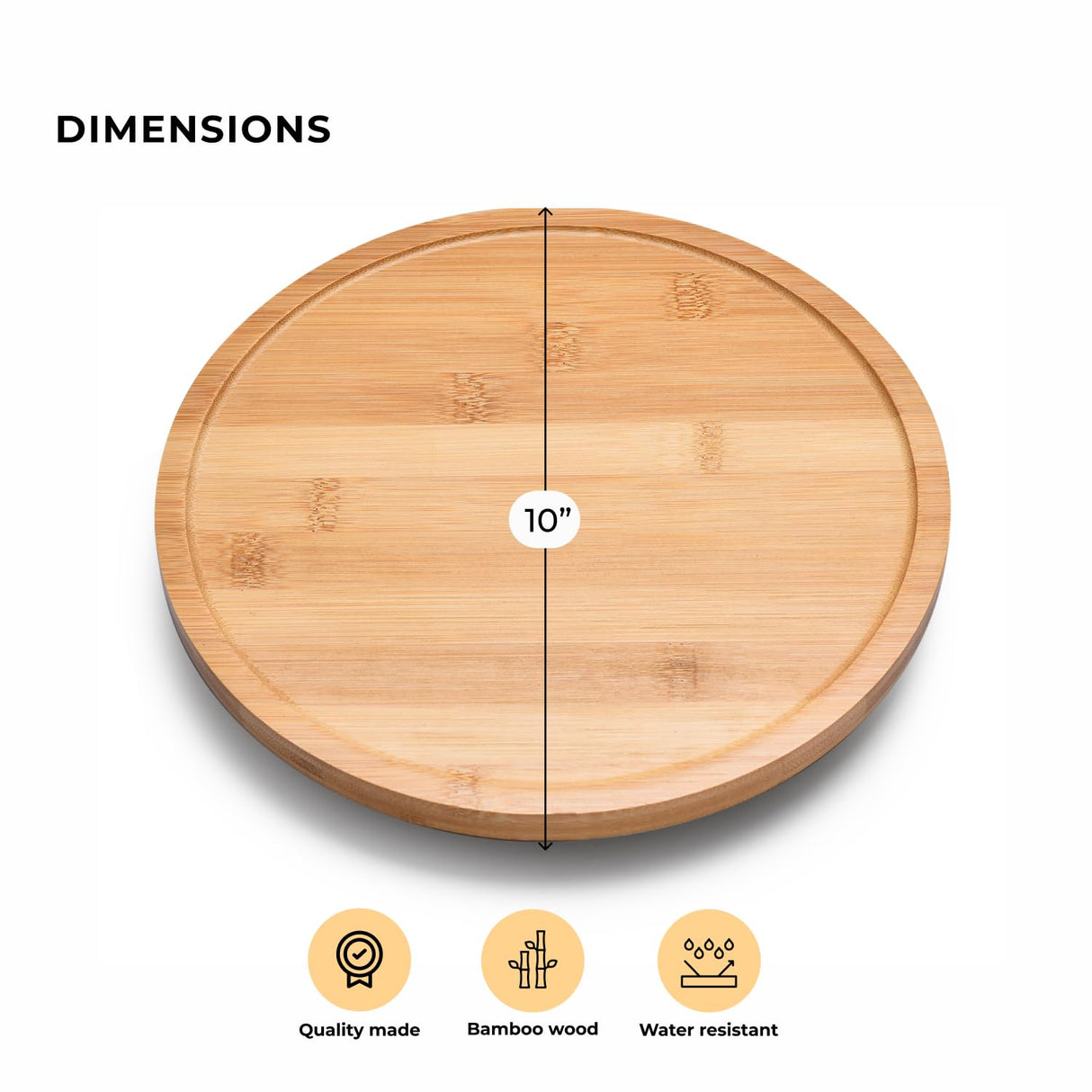 Prosumer's Choice Bamboo Lazy Susan Spinning Organizer Turntable - 10x10-Inch Revolving Condiment and Spice Rack - Multipurpose Rotating Bamboo Wood Organizer for Kitchen Countertop or Bathrooms Prosumer's Choice