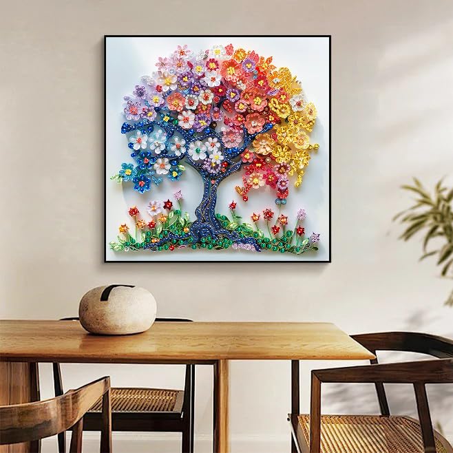 CraftCraze Diamond Art Kits for Adults, 5D Diamond Painting Kits for Beginner, DIY Life Tree Diamond Painting Kits for Home Wall Decor Gift 11.8 x 11.8 inches CraftCraze