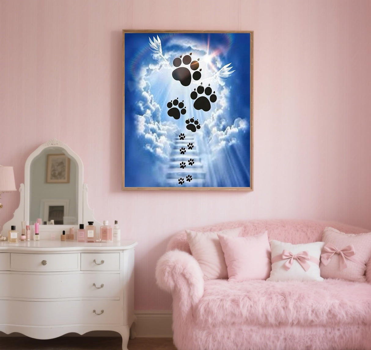 GXGLLPZBY 5D Diamond Painting Kits for Beginners, DIY Sky Sunshine Pet Dog Paws Diamond Art Kits for Adult, Full Round Diamond Dot Gem Art Kits,Home Wall Decoration 11.8x15.8 Inches GXGLLPZBY