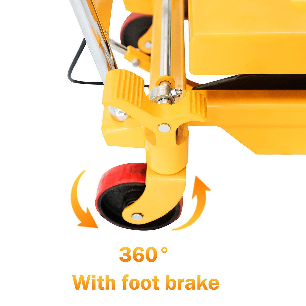 APOLLOLIFT Hydraulic Lift Table, 1760lbs Capacity 39.5" Lifting Height, Single Scissor Lift Table Cart with 4 Wheels and Safety Back Guard for Material Handling and Transportation APOLLOLIFT