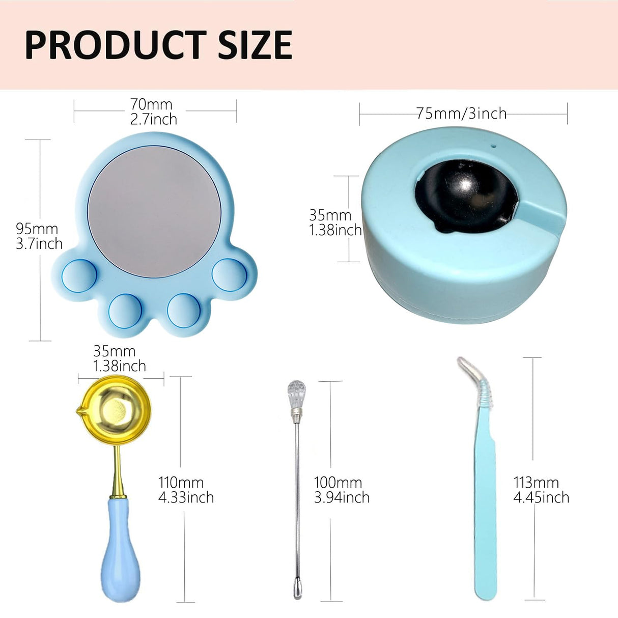 kimystam Electric Wax Seal Heater and Stamp Kit, 10 pcs Seal Heads, 24 Colors and 600 Pcs Beads, 10 envelopes, 12 Color Glitter, Smokeless Warmer, 2 pcs Metallic Pen (SimpleBox) kimystam