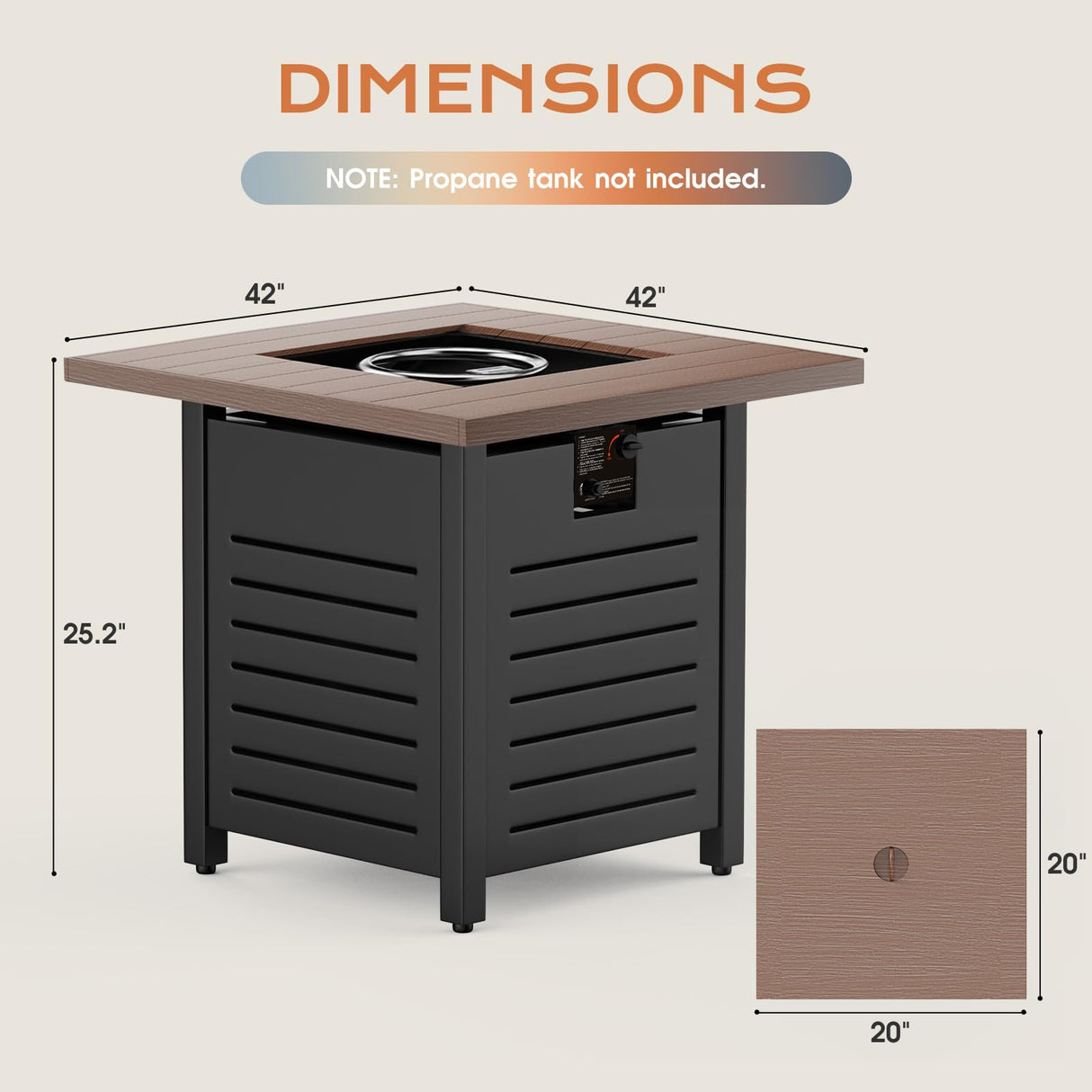 Jocoevol 28'' Propane Fire Pit Table – 50,000 BTU Outdoor Gas Fire Pit for Patio, Deck, and Garden, CSA Certified Multipurpose Fire Table with Cover and Lava Rock Jocoevol