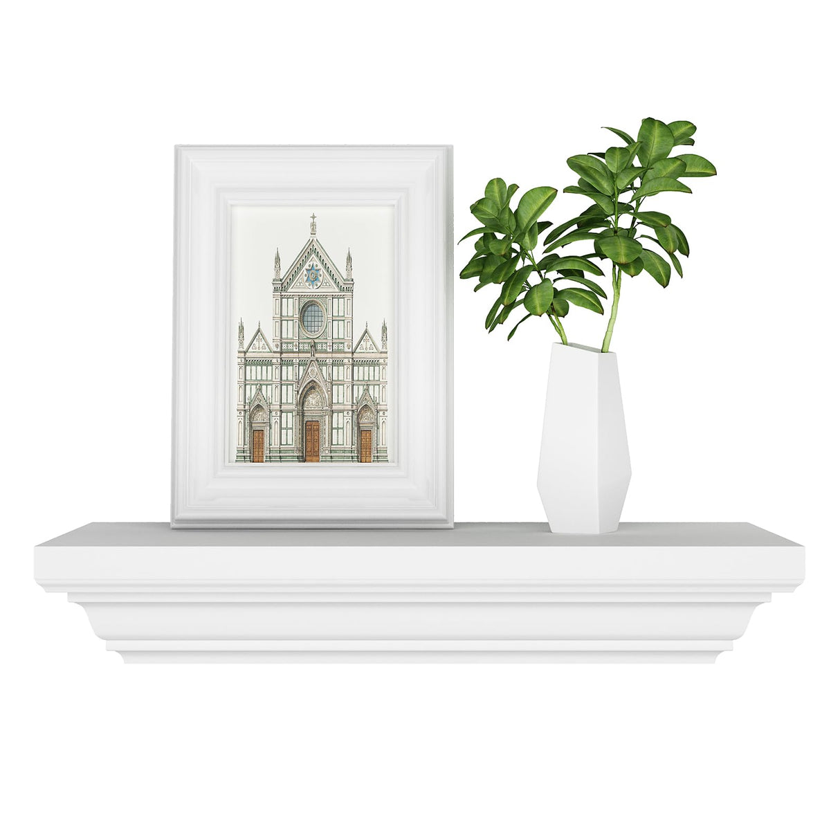 JOLLYMER Concealment Gun Shelf with Hidden Trap Door with RFID Lock, White Floating Shelf for Living Room JOLLYMER