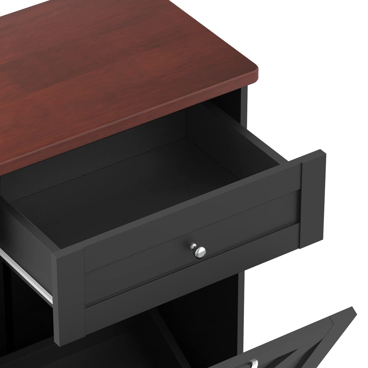 TOLEAD Tilt Out Trash Cabinet Free Standing 10 Gallon Recycling Trash Can Cabinet with Barn Door for Farmhouse Kitchen,Living Room, Dining Room, Black TOLEAD