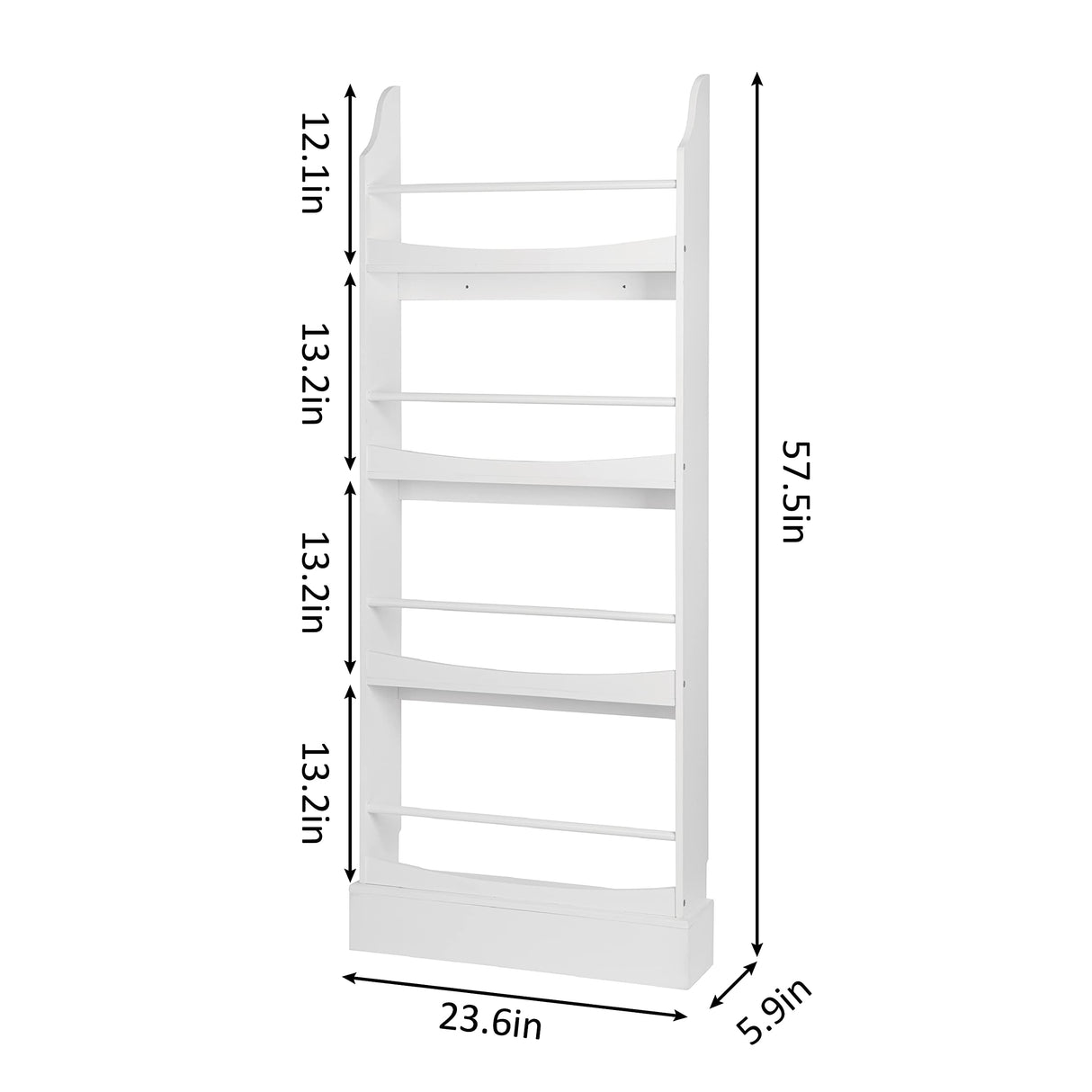 UTEX Kids Bookshelf,4 Tiers Children's Bookcases and Storage, Kids Bookcase Rack Wall for Bedroom,Study Living Room,White UTEX