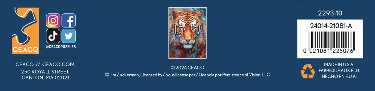 Ceaco – Tiger Colors - 300 Piece Jigsaw Space Saver Puzzle – Puzzles for Smaller Spaces and Surfaces Ceaco