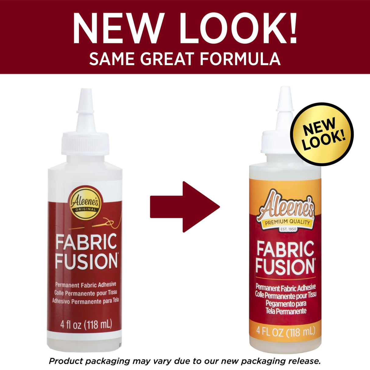 Aleene's Fabric Fusion Permanent Fabric Adhesive 4 fl. oz. Washable Fabric Glue for Clothes, Denim, Leather, Patches, Polyester, Cotton, Fabrics, Dries Flexible Aleene's