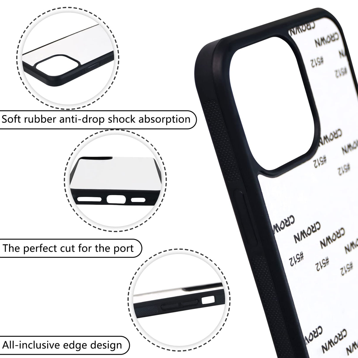 MAIKESUB 5 PCS Sublimation Phone Case for iPhone 13 6.1 Inch Sublimation Blanks Printable Blank Phone Cases Customized Phone Covers for DIY Soft Rubber Protective Shockproof Slim Case Anti-Slip MAIKESUB