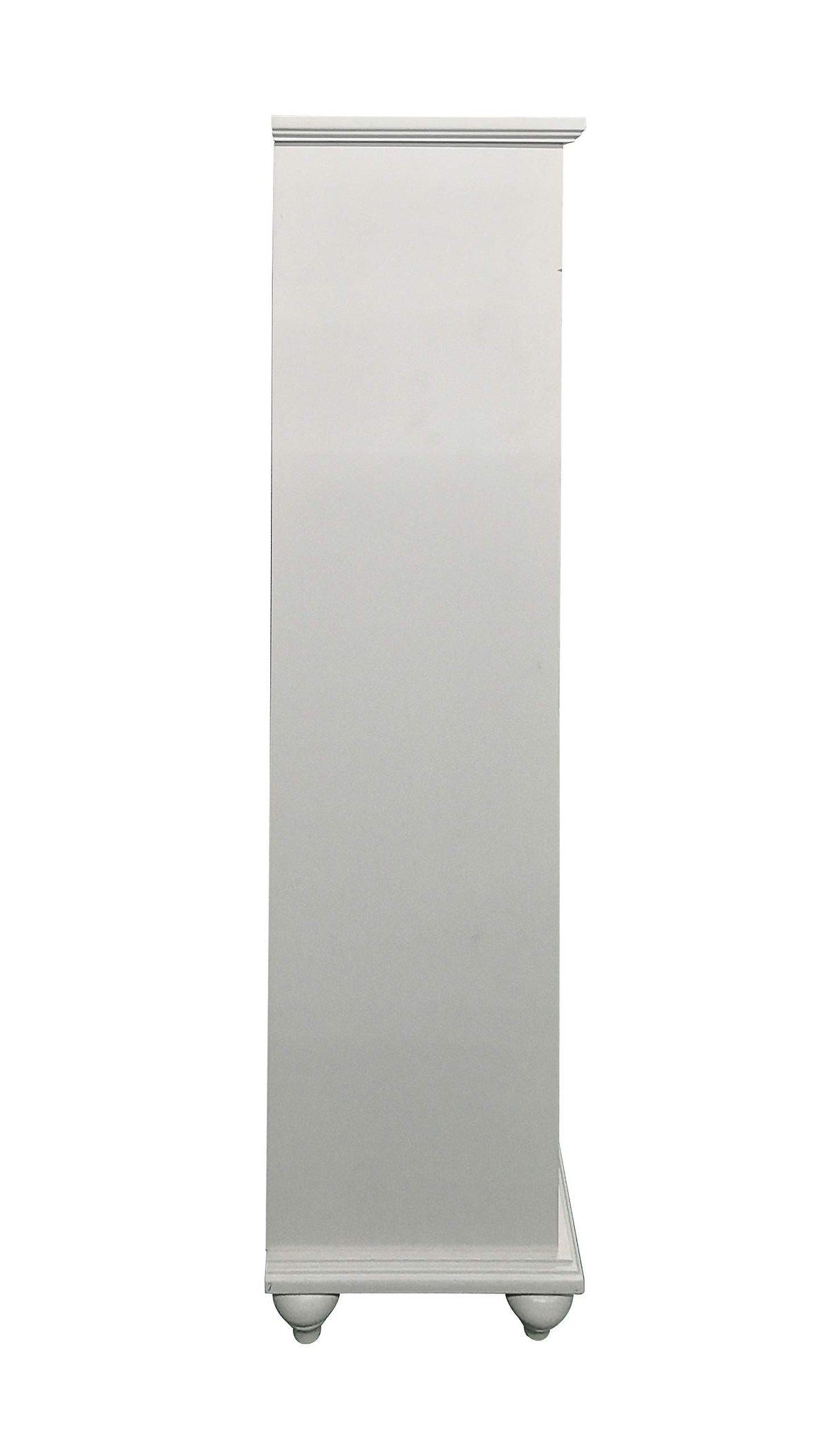 Kings Brand Furniture- Halswelle 2-Door White Curio Bookcase Cabinet with Glass Doors Kings Brand Furniture