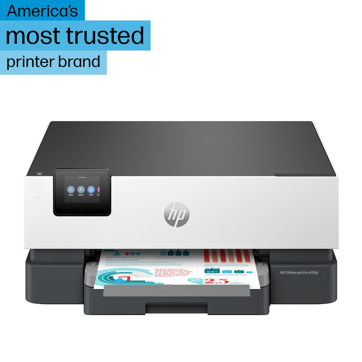 HP OfficeJet Pro 9110b Wireless Color Inkjet Printer, Print, Duplex Printing Best-for-Office (5A0S1A) HP