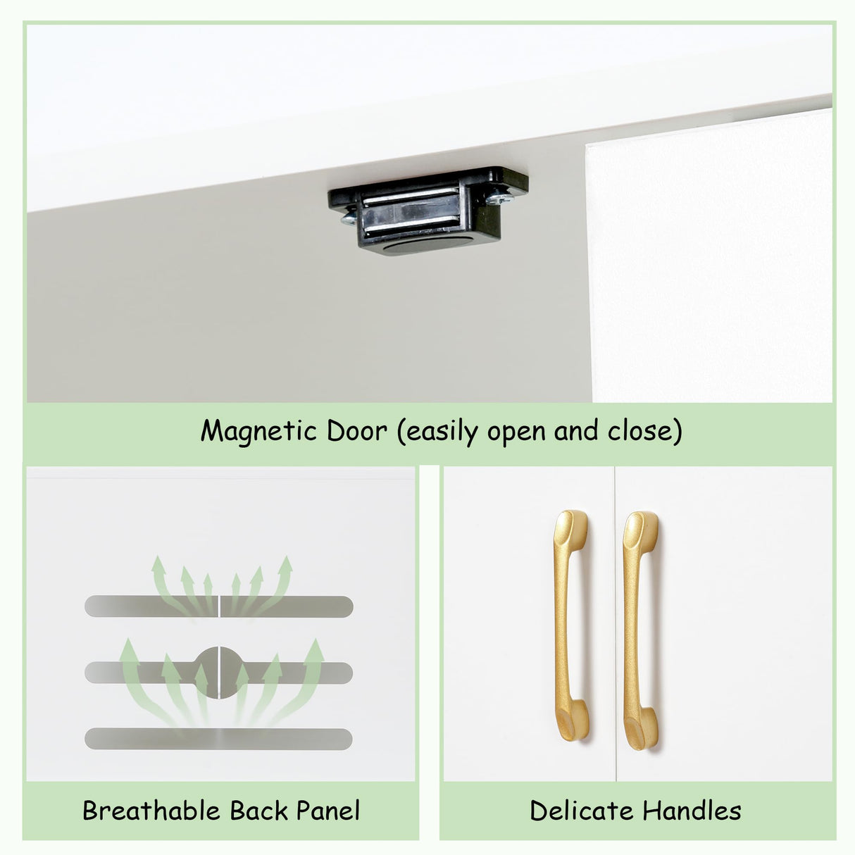 Gitelsnour Litter Box Enclosure, 30.9'' High Large Litter Box Furniture, Modern Cat Litter Box Enclosure with Hidden Storage, Side Table, End Table, White GCLB003WT Gitelsnour
