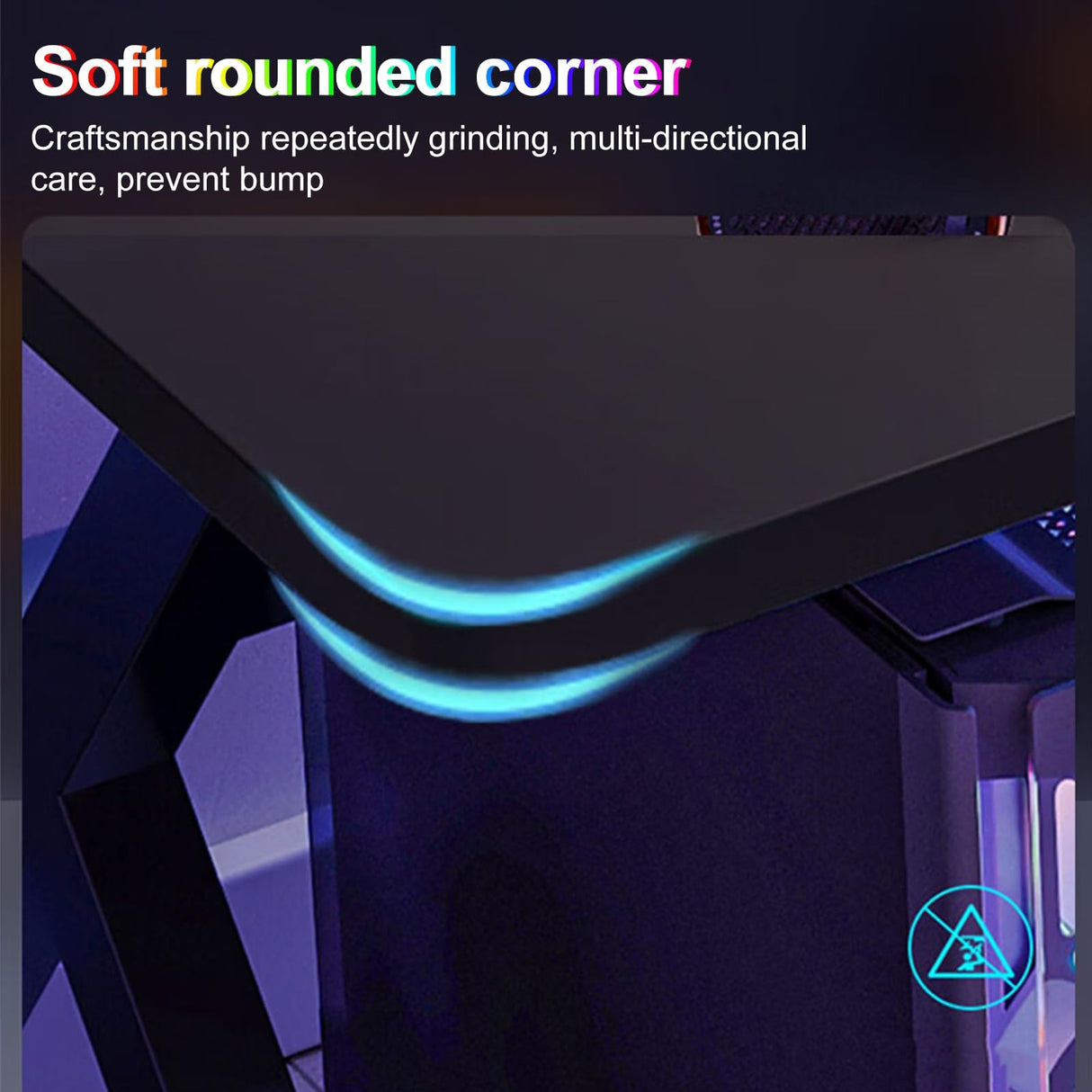 Gaming Desk Computer Desk for Bedroom, 40 Inch Gamer Workstation Sturdy Gaming Table with K-Shaped Steel Legs, Writing Desk with Wide Gaming Desktop Home Office Desk with Threading Holes 60x100cm GIFZES