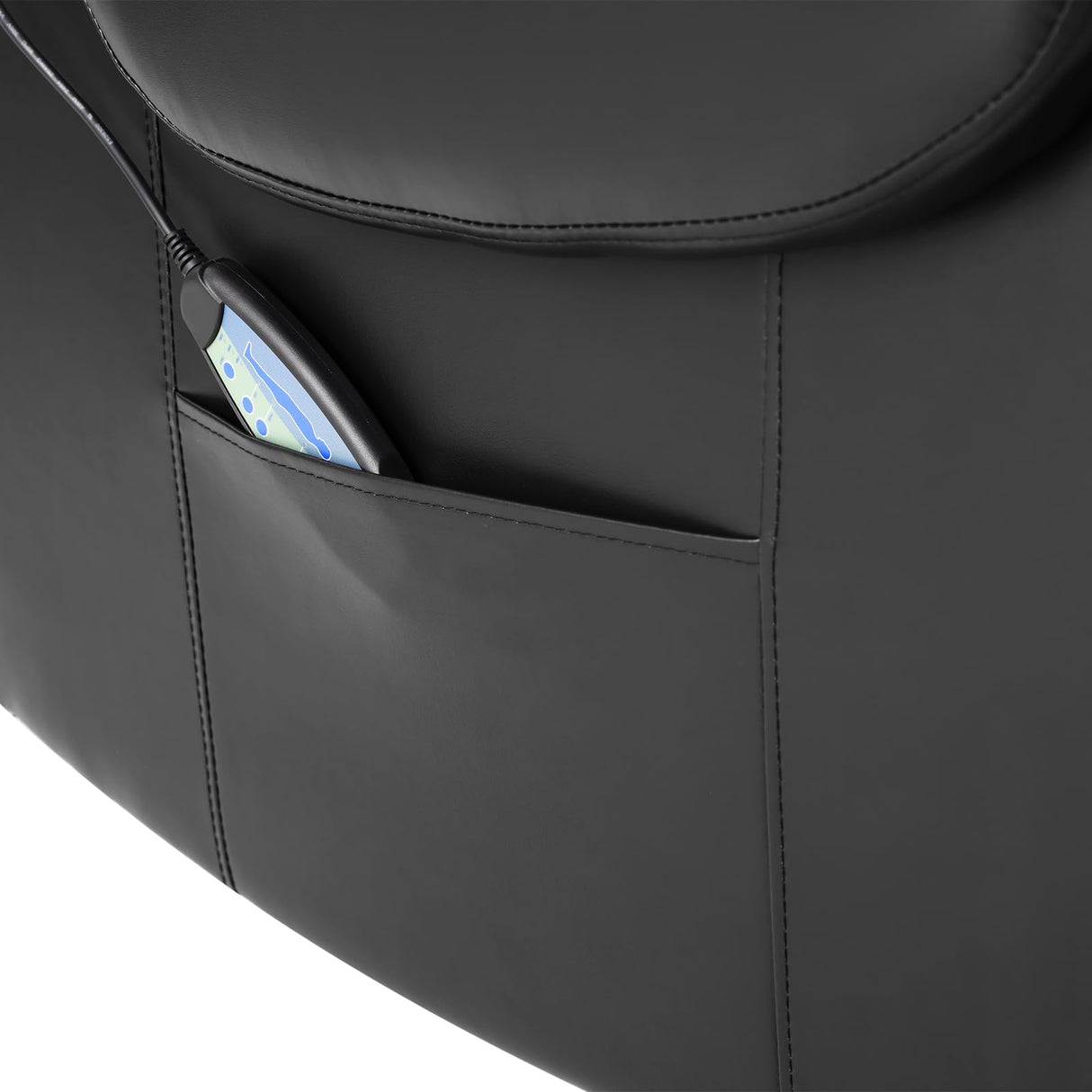 Large Massage Recliner Loveseat with Storage Console Lumbar Heating, PU Leather Reclining Sofa Chairs, Ergonomic Living Room Loveseat Chairs with 2 Cup Holders (Black) COSVALVE