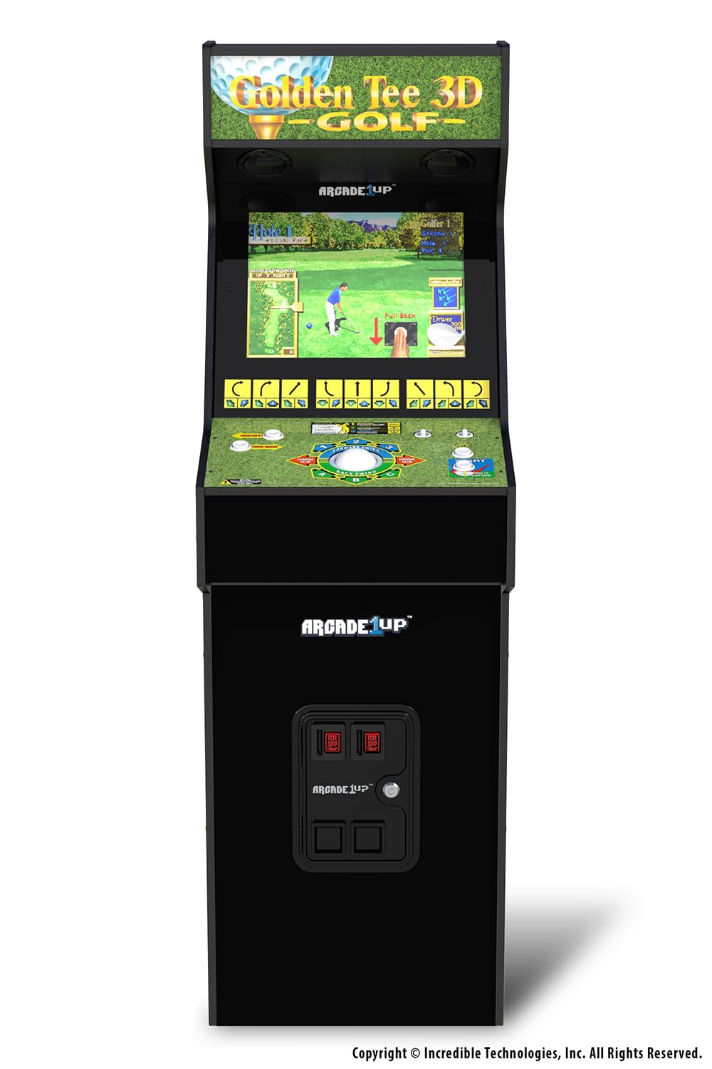 ARCADE1UP Golden Tee 3D Deluxe Arcade Machine, Built for Your Home, Over 5-Foot-Tall Cabinet with 8 Classic Games ARCADE1UP