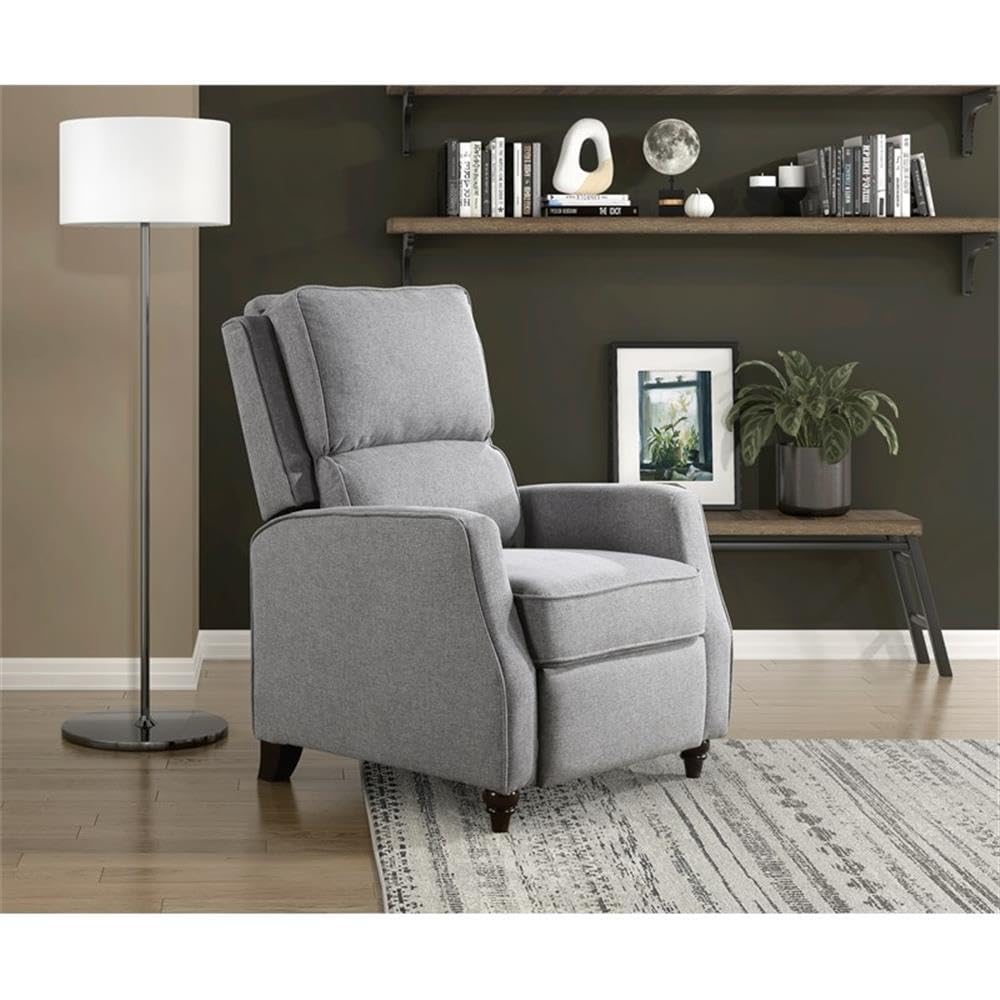 Lexicon Loveland Upholstered Fabric Push Back Recliner in Gray Lexicon