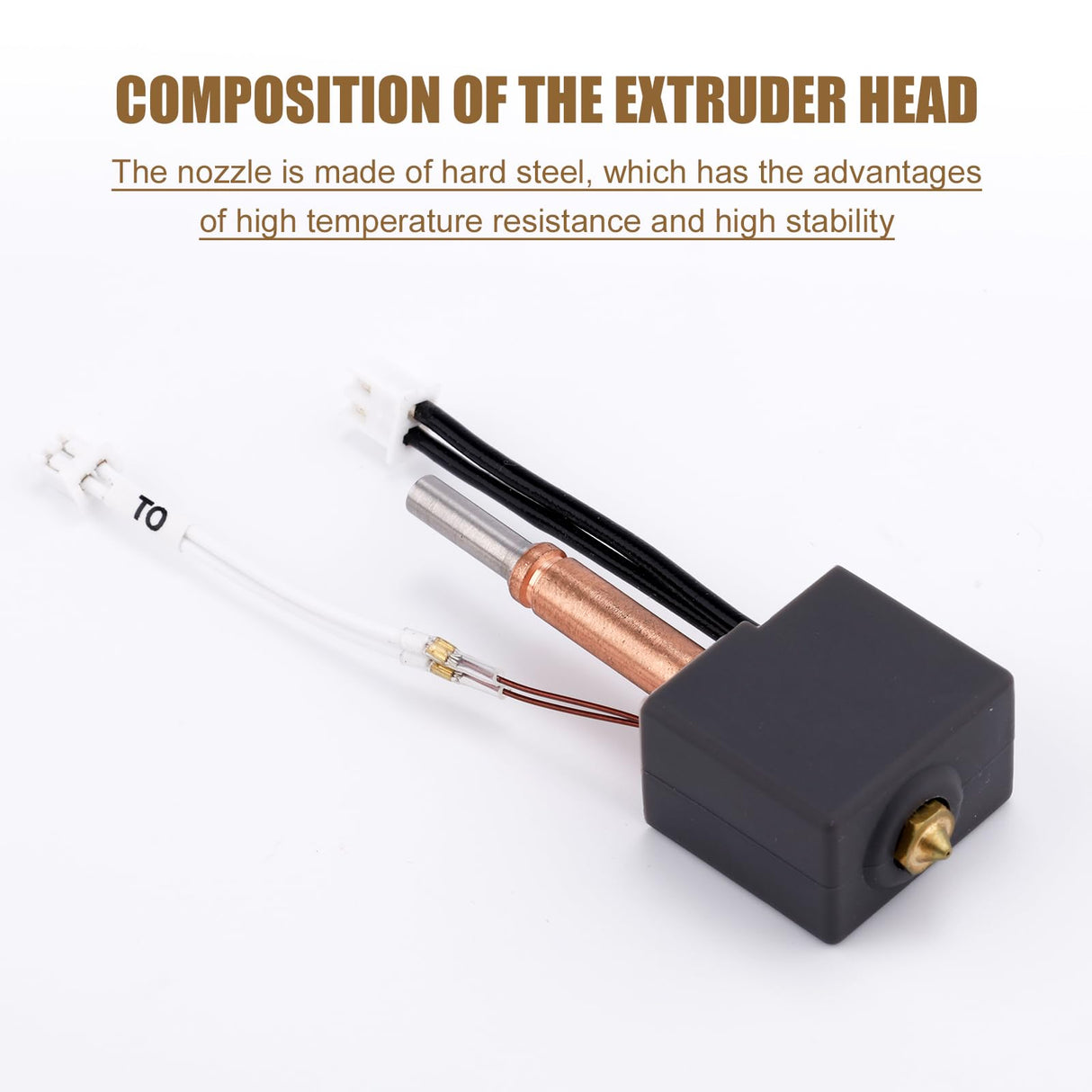 3D Printing Extruder Hotend Kit, Extruder Print Head with Silicone Case Heating Block Hotend with Nozzle Wrench Accessories Hot End Parts Combo Supplies Compatible with Kobra 3 3D Printer PEUTIER