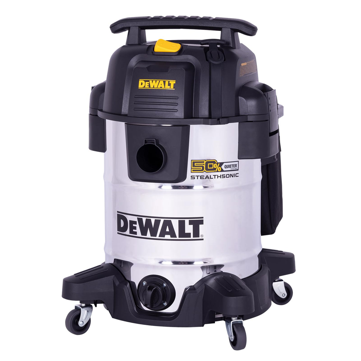 DEWALT 10 Gallon STEALTHSONIC Shop Vacuum Wet and Dry, Ultra Quiet Heavy Duty Shop Vacuum with Attachments, Powerful Outdoor Shop Vac for Car, Garage, Workshop, Jobsite, Patio, DXV10S-QT, 5 Peak HP DEWALT