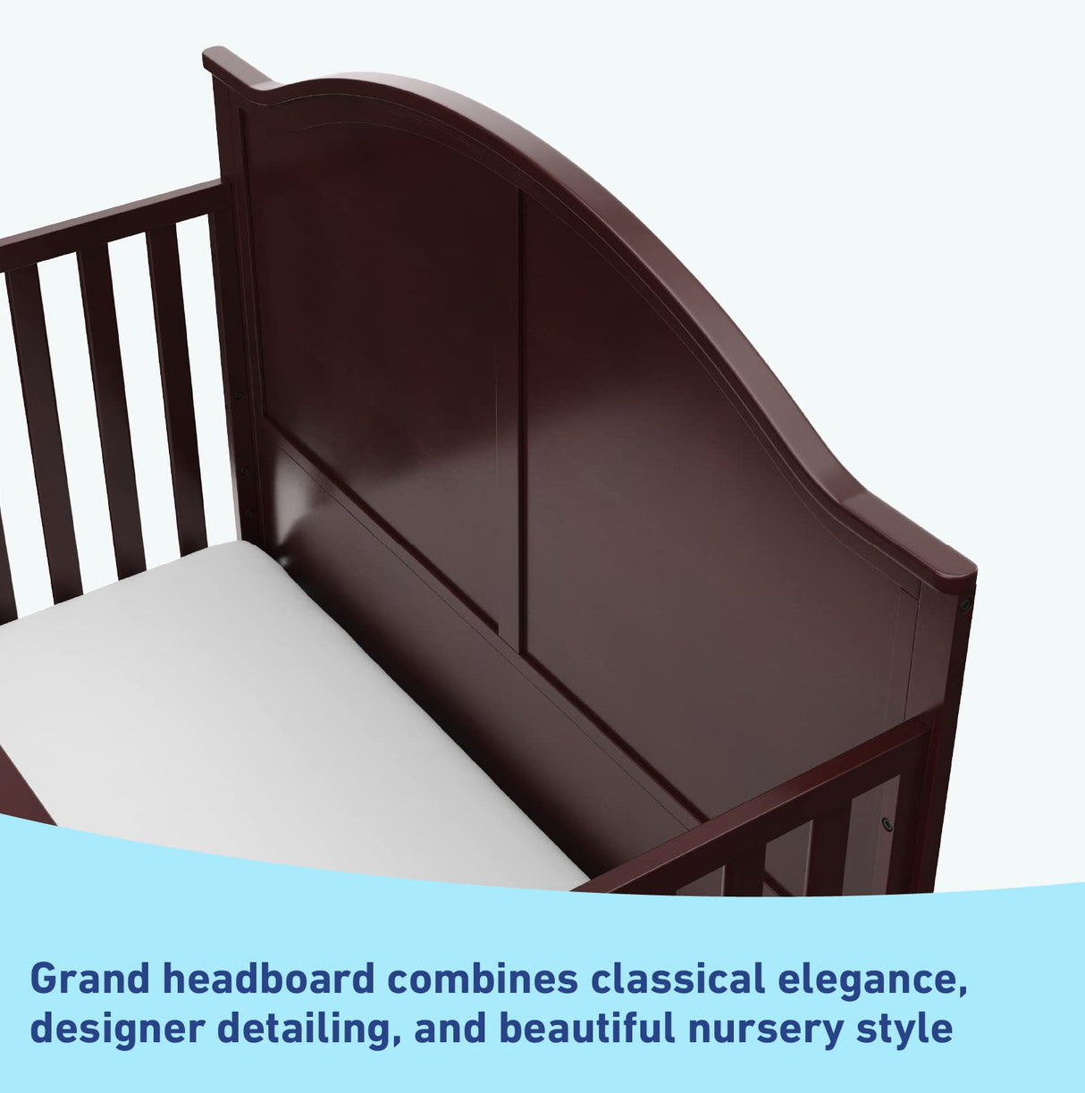 Graco Wilfred 5-in-1 Convertible Crib (Espresso) – GREENGUARD Gold Certified, Converts to Toddler Bed and Full-Size Bed, Fits Standard Full-Size Crib Mattress, Adjustable Mattress Support Base Graco