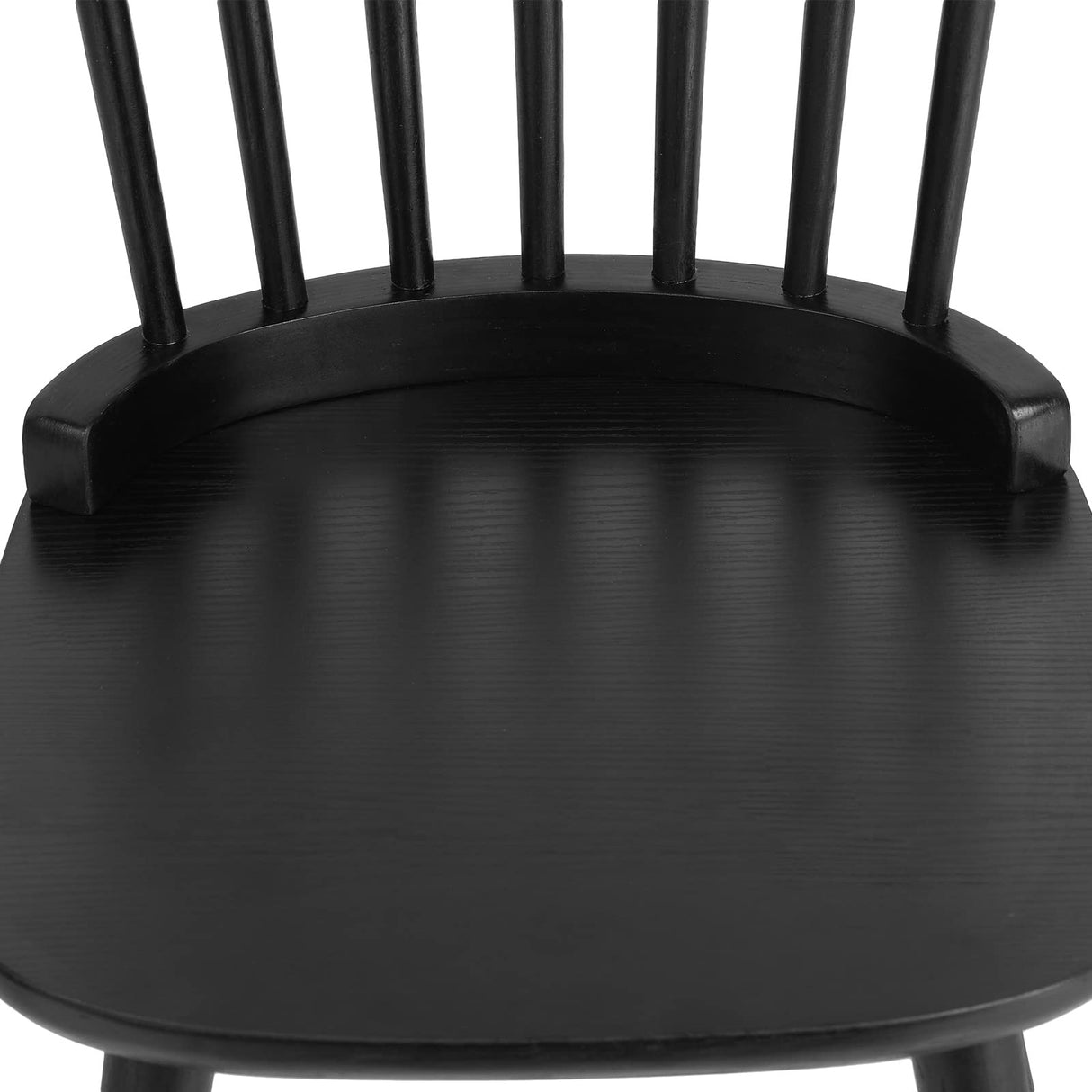 RêveLife Windsor Dining Chair Set of 4 Farmhouse Solid Wood Spindle Back Side Chair Mid-Century Modern Black Armless Kitchen Chair for Dining Living Room Farmhouse Restaurant RêveLife