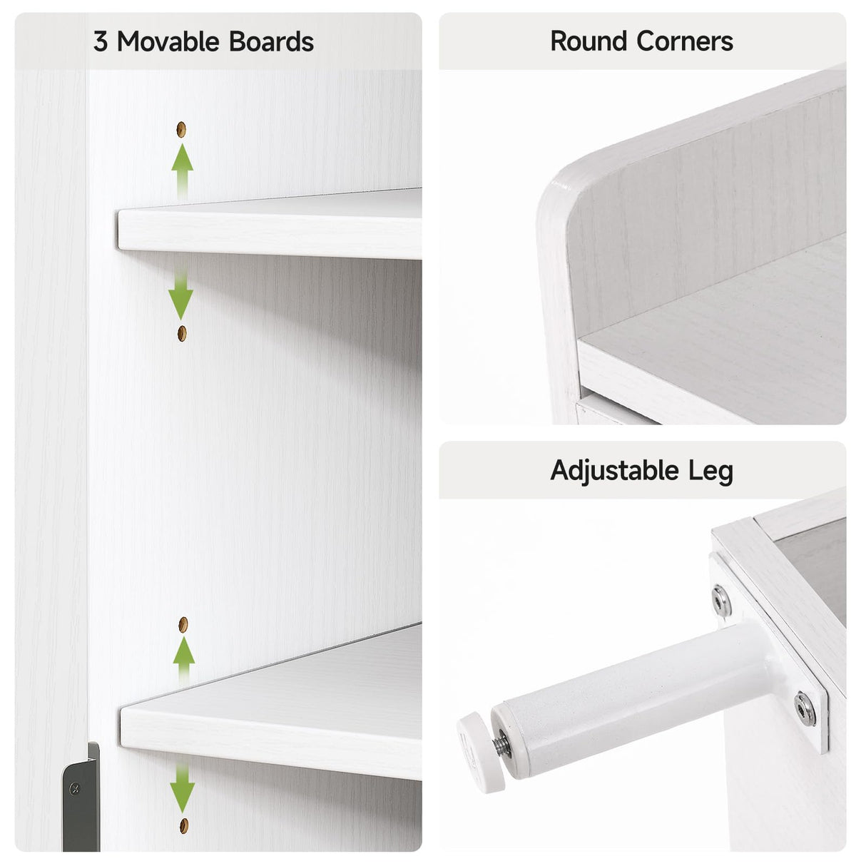 ComfyCorner White 7+1 Tier Farmhouse Shoe Storage Cabinet - 45" Tall Entryway Organizer with Cross Molding Doors, 3 Adjustable Shelves & Metal Legs, Shoe Rack for Front Door Entrance ComfyCorner