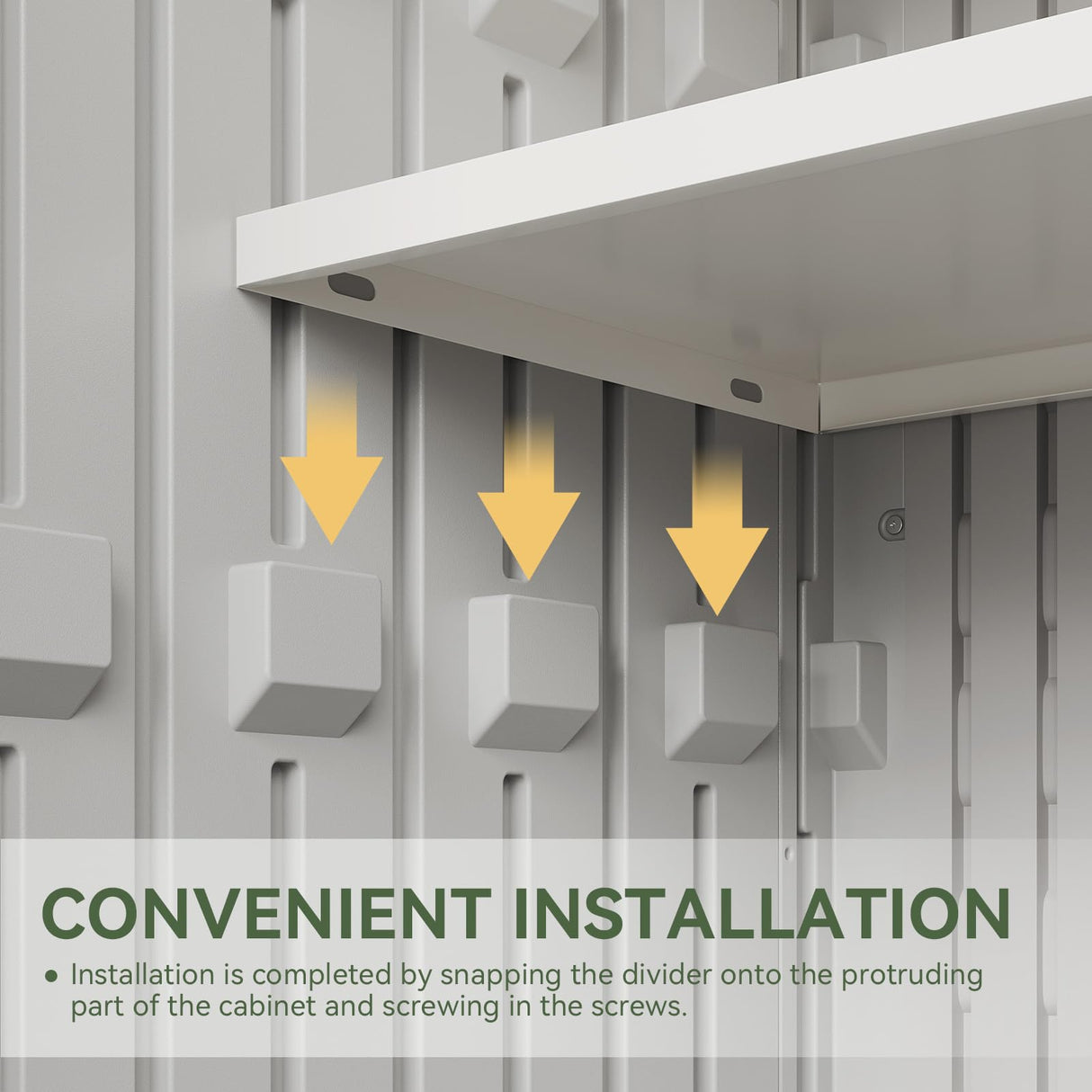 Aoxun 35 Cu.Ft Outdoor Storage Shed with 2 Shelves and Floor, Waterproof Horizontal Resin Cabinet for Trash Cans, Lawn Mowers, Generators, and Garden Tools, White Aoxun